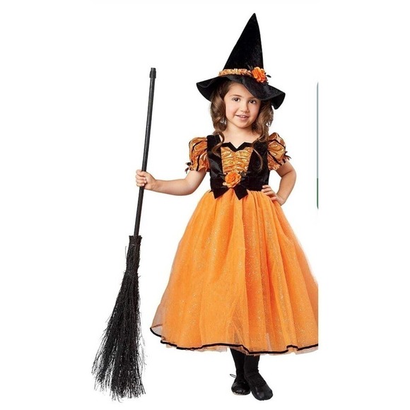 Kids' Fancy Witch Halloween Costume Dress SIZE Medium 8 Hyde & EEK! NEW with Hat - Picture 2 of 11